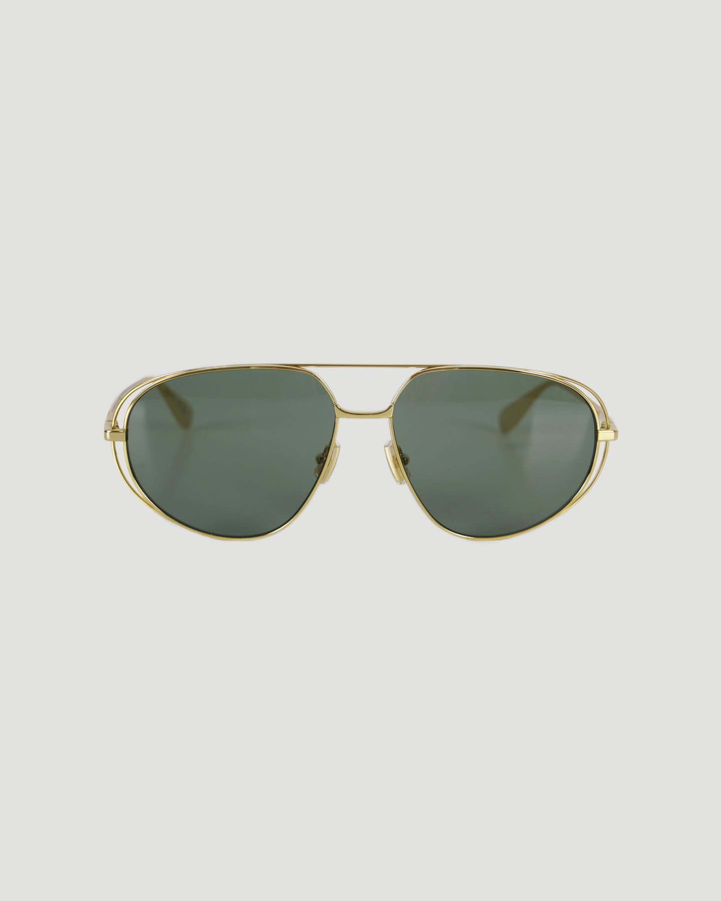 Classic Aviator Sunglasses in Gold and Green