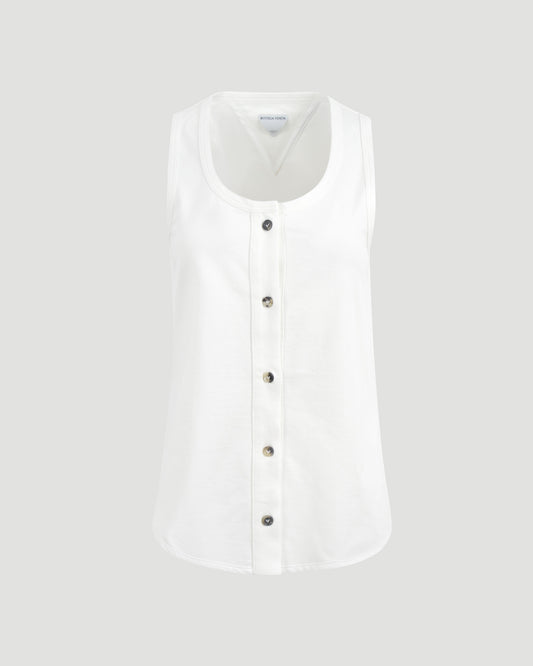 Tank Top With Buttons in White