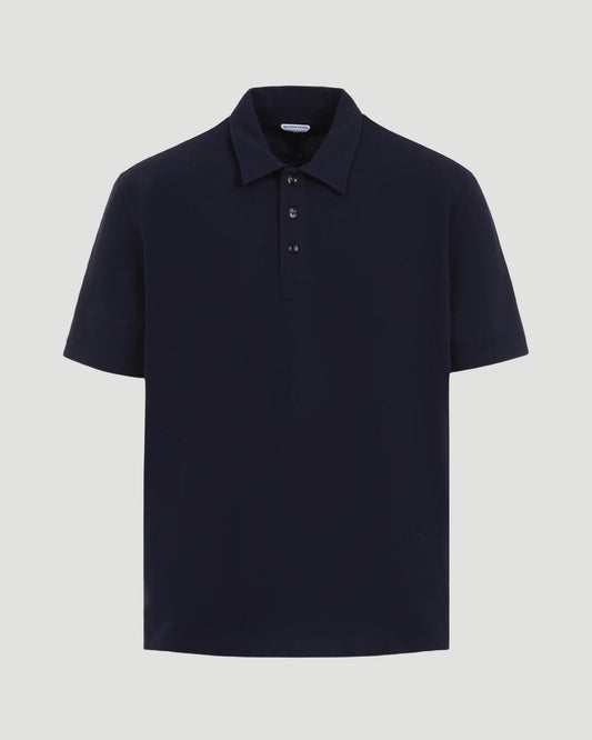 Cotton Polo Shirt in Navy