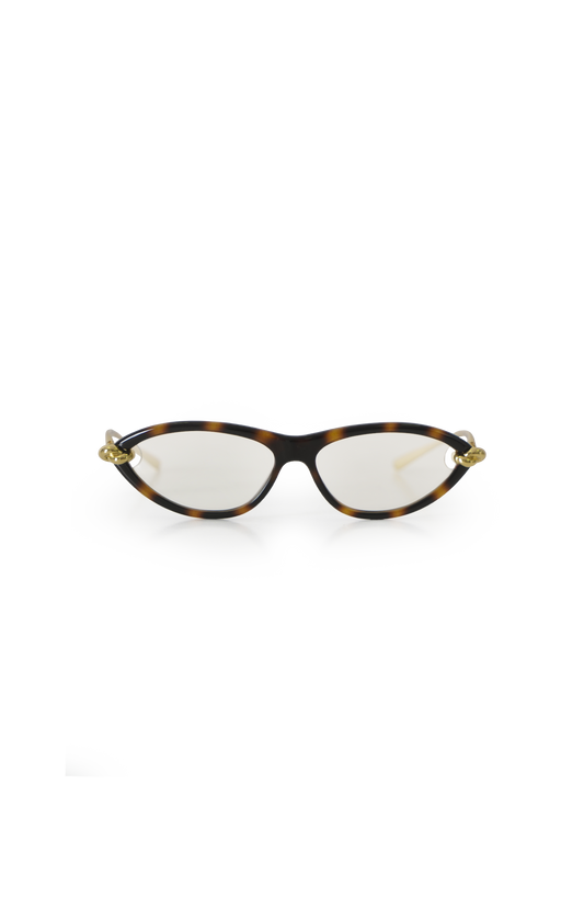 Knot Cat Eye Sunglasses in Havana/Transparent