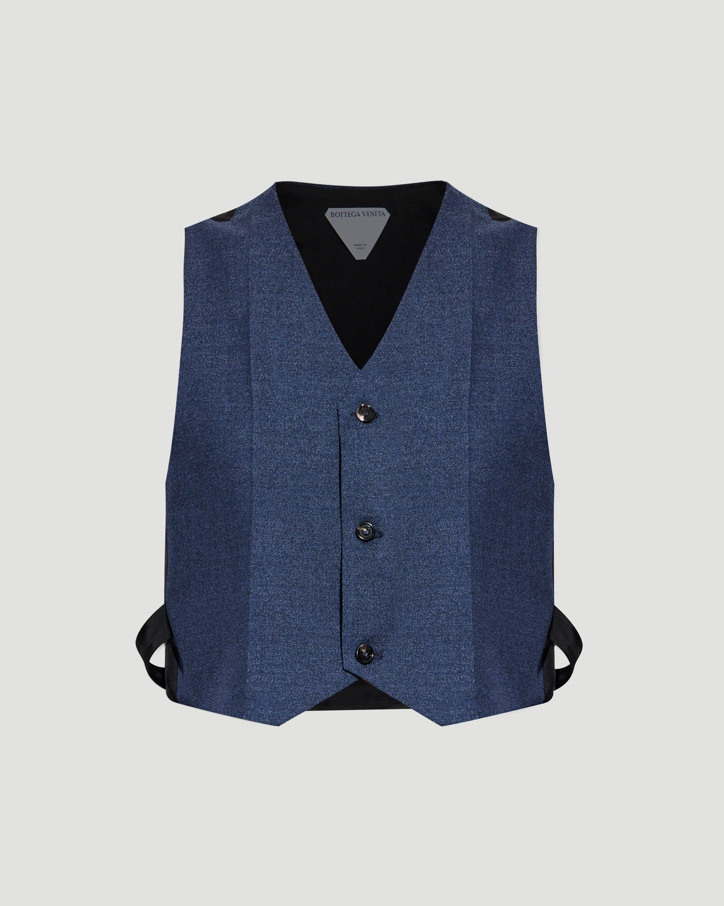 Bottega Veneta Melange Wool Gilet in Navy — front view
