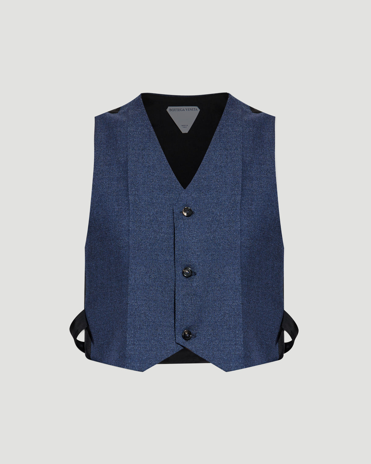Bottega Veneta Melange Wool Gilet in Navy — front view
