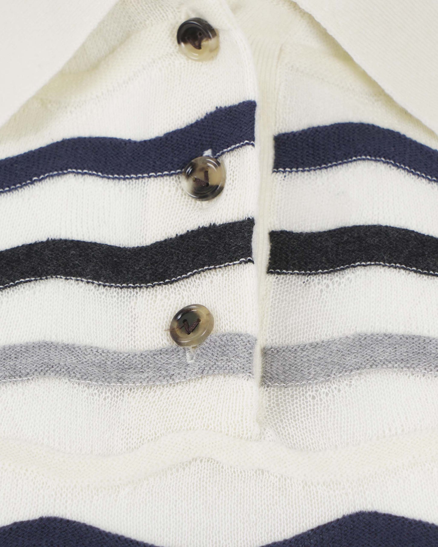 Wavy-Knit Cotton-Blend Polo