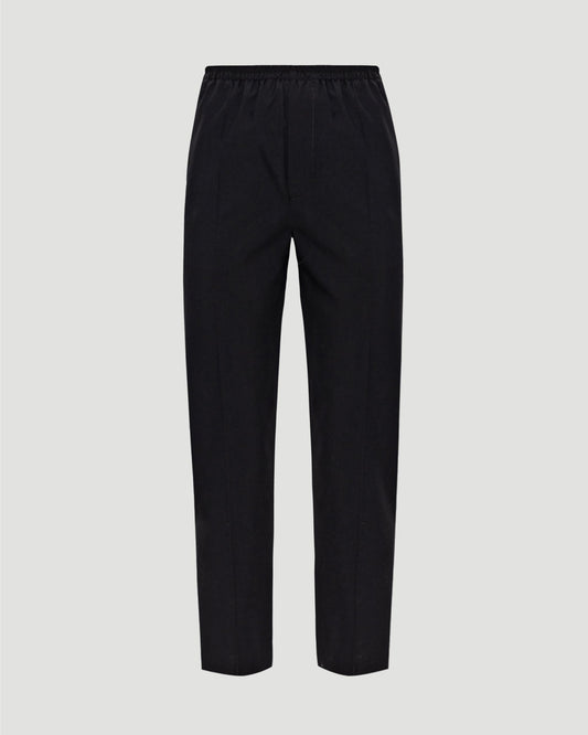 Pleated Wool Trousers in Black