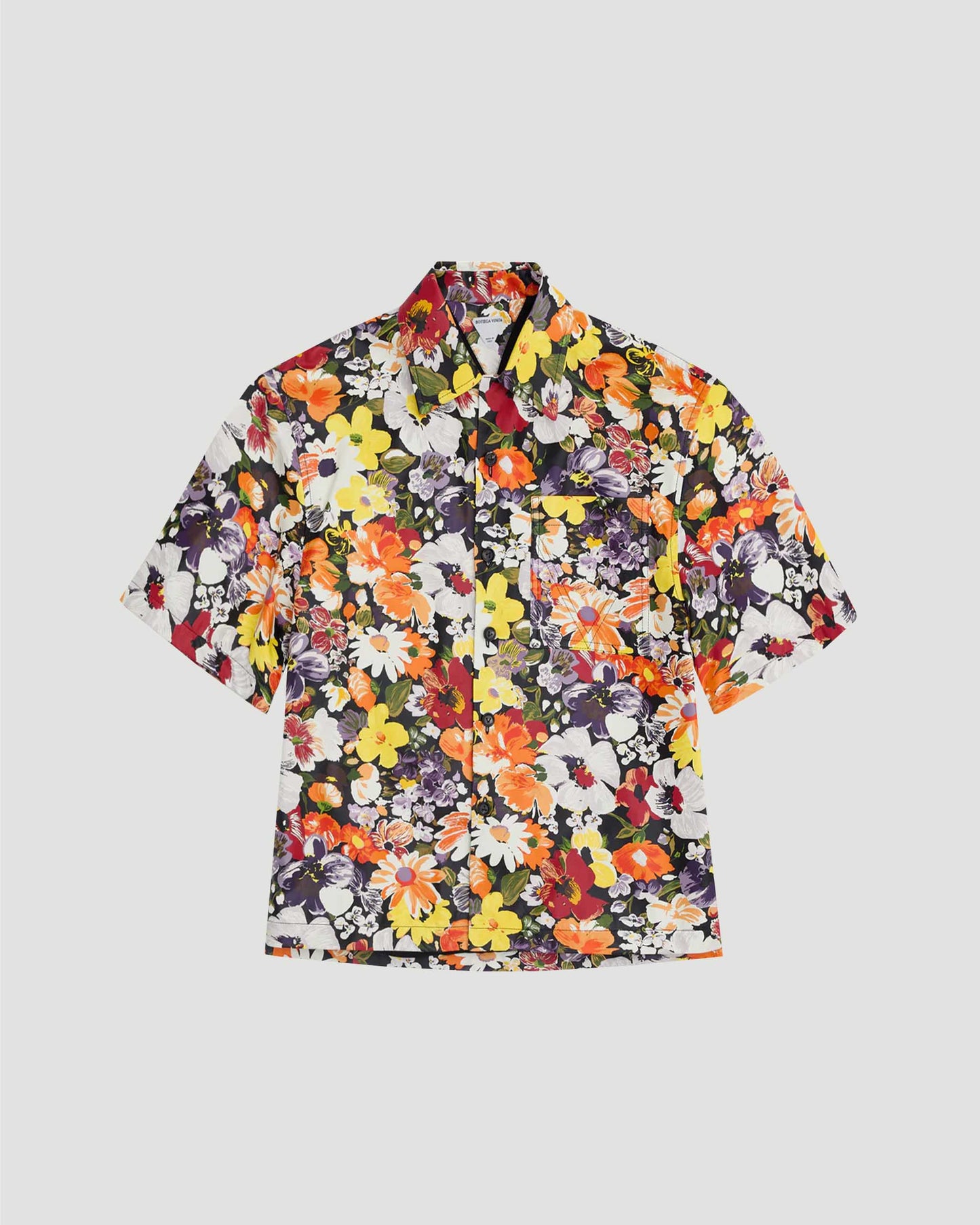 Floral Printed Leather Shirt