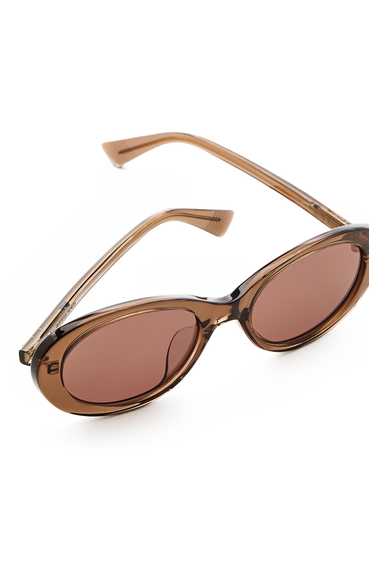 Oval Acetate Sunglasses in Brown