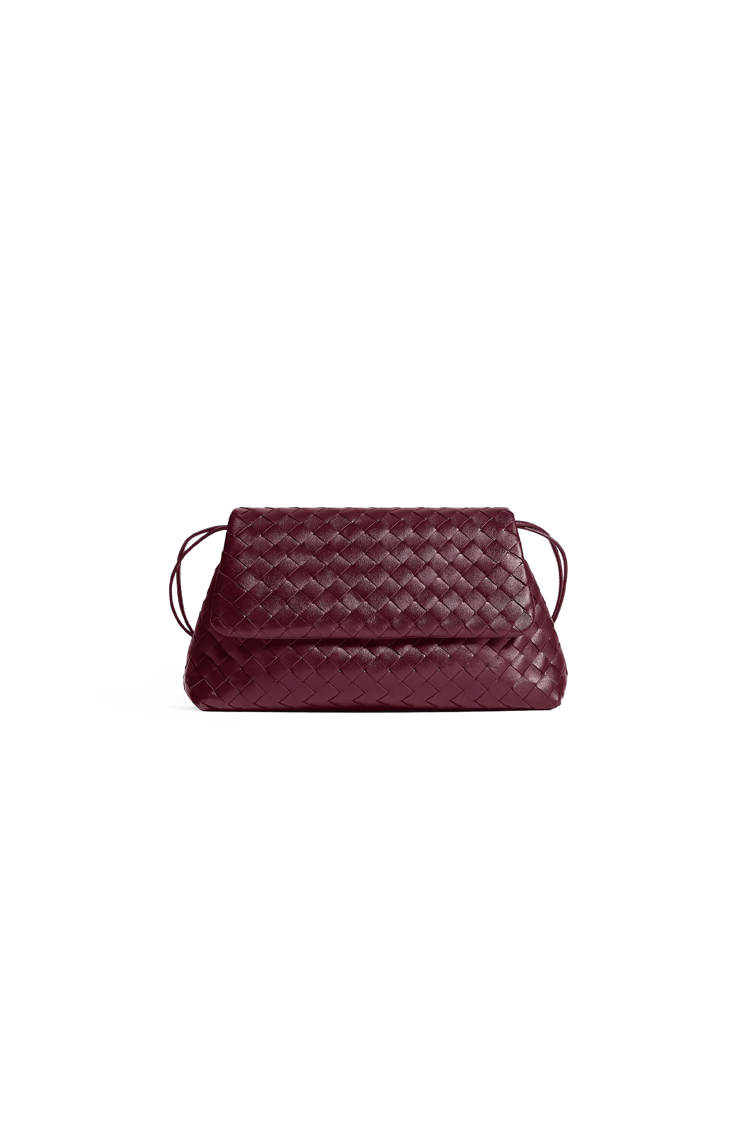 Bottega Veneta Giorno Shoulder Bag in Burgundy — front view