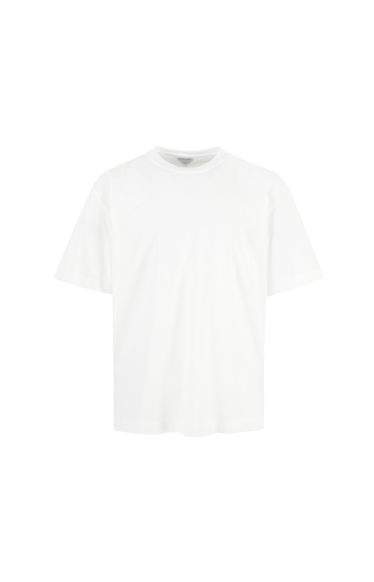 White Cotton T-shirt with Logo Patch