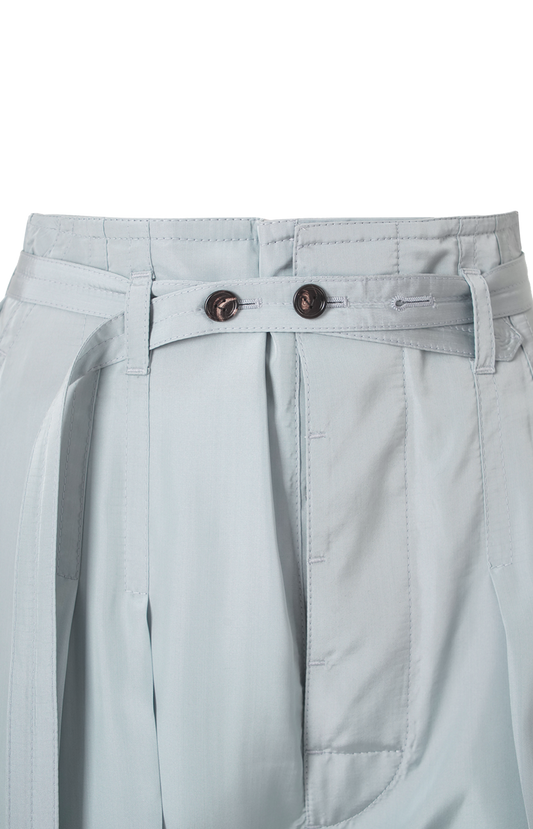 Wide-Leg Shorts in Blue Gravel