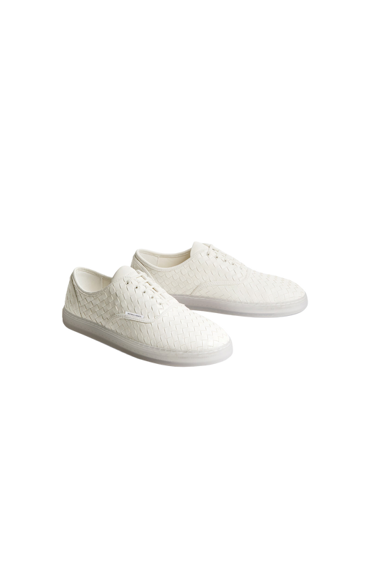 White Intrecciato Sneakers