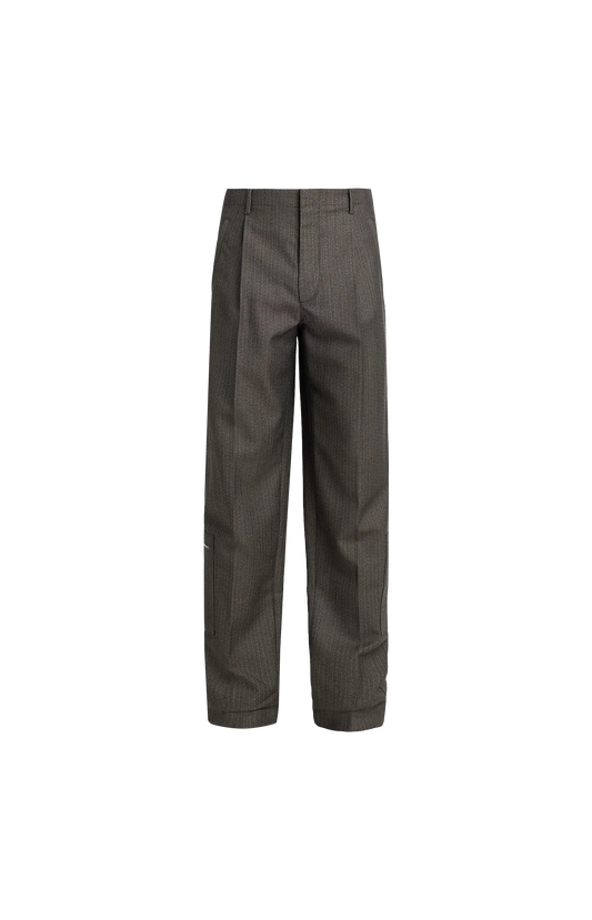 Wool And Mohair Pants in Desert/Grey Melange