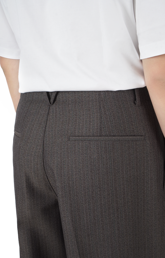 Wool And Mohair Pants in Desert/Grey Melange