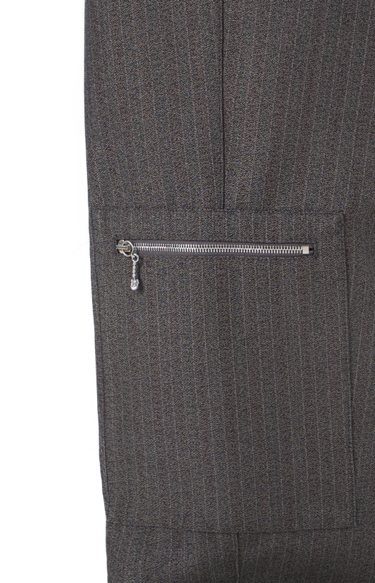 Wool And Mohair Pants in Desert/Grey Melange