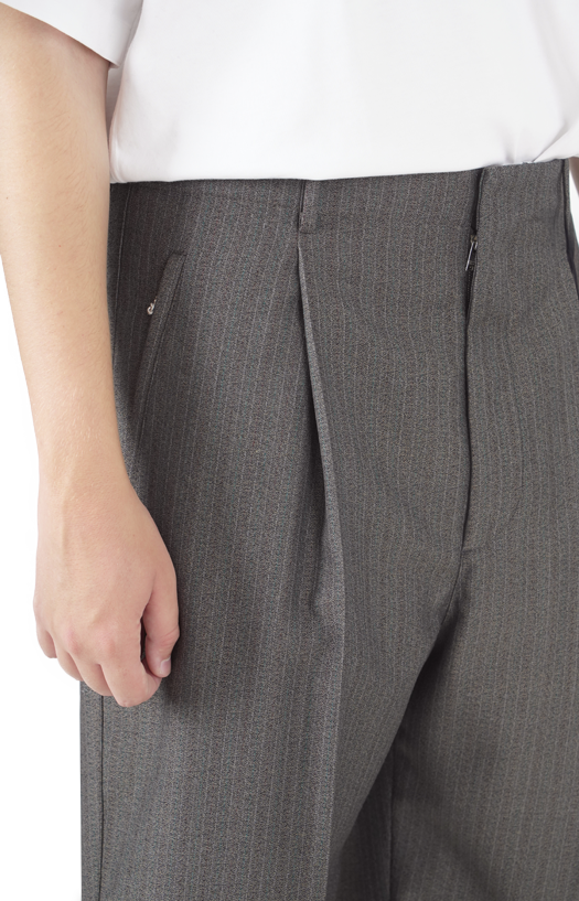 Wool And Mohair Pants in Desert/Grey Melange