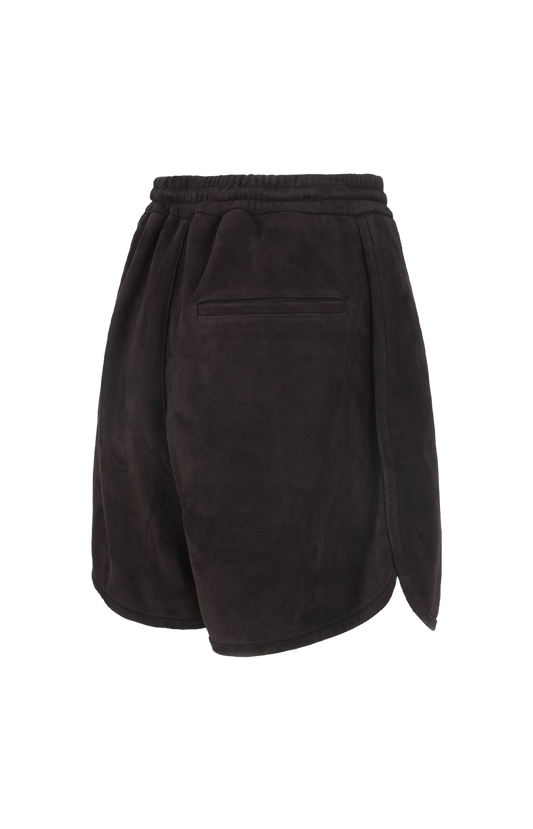 Bottega Veneta Suede Shorts in Intense Carubo in Brown — product photo 2