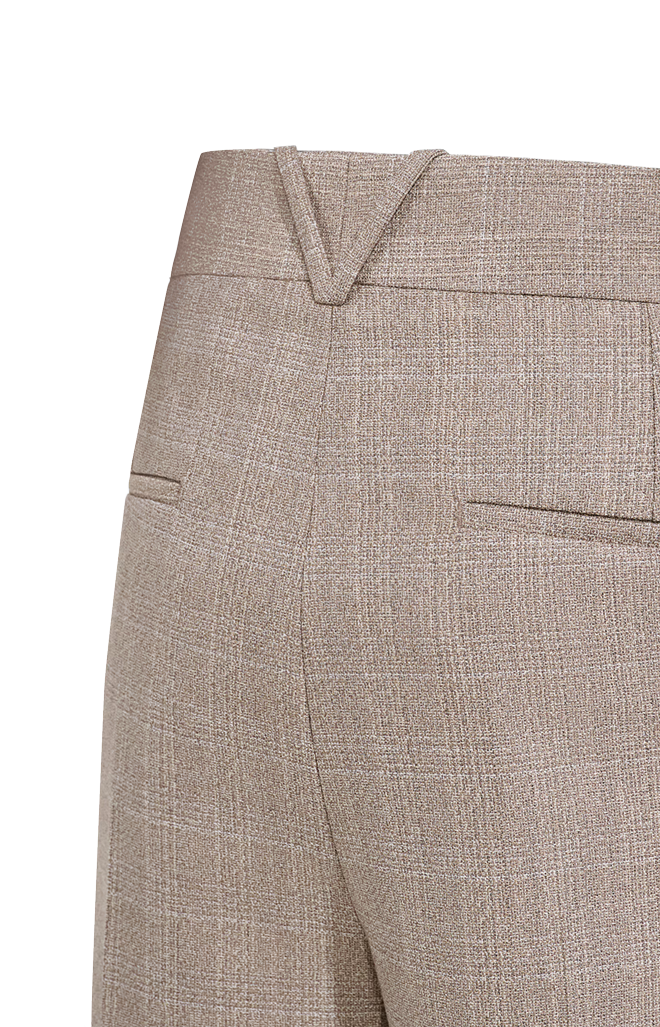 Prince Of Wales Wool Shorts in Silt/Stucco Melange