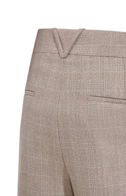 Prince Of Wales Wool Shorts in Silt/Stucco Melange