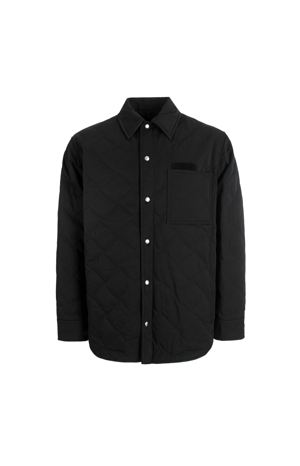 Nylon And Cotton Quilted Overshirt in Black