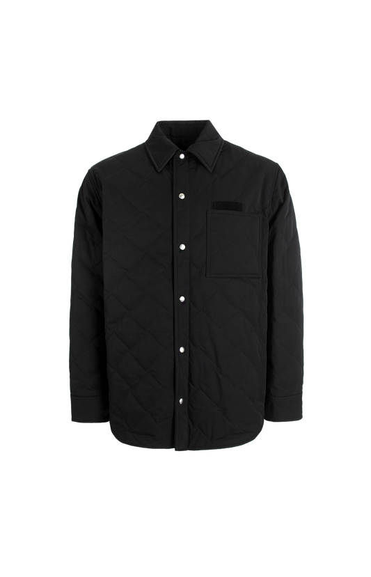 Nylon And Cotton Quilted Overshirt in Black