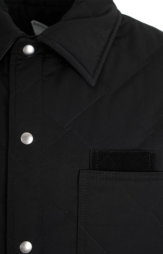 Nylon And Cotton Quilted Overshirt in Black