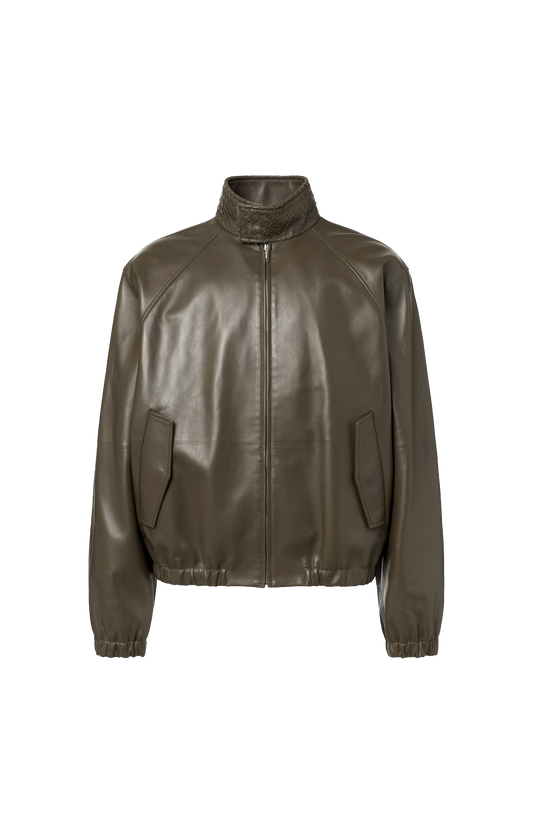 Leather Blouson in Wader Green