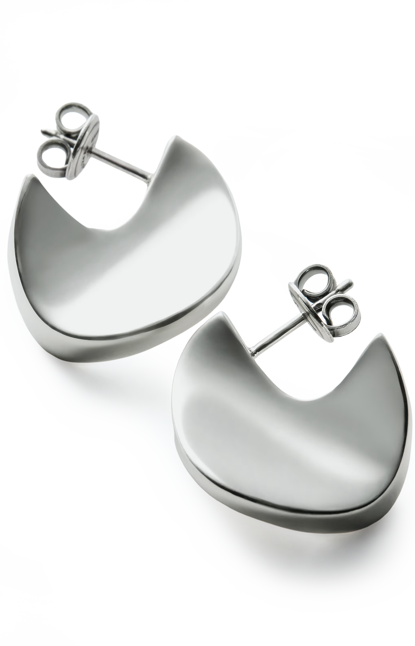 Small Disc Earrings in Silver