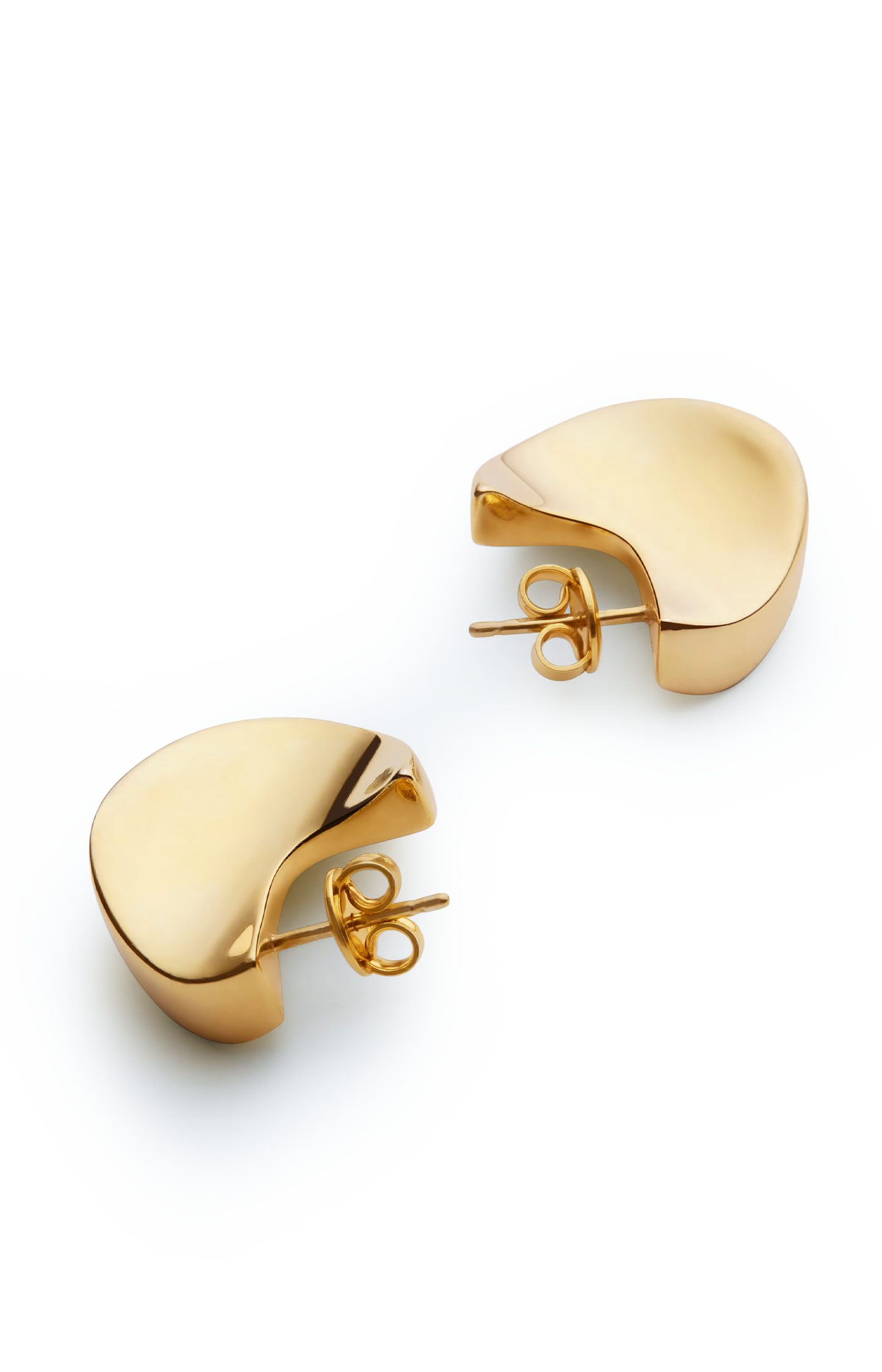 Small Disc Earrings in Yellow Gold