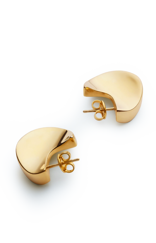 Small Disc Earrings in Yellow Gold