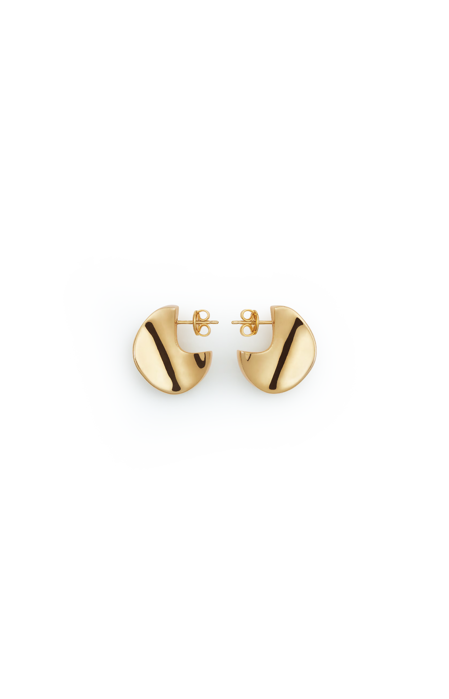 Small Disc Earrings in Yellow Gold