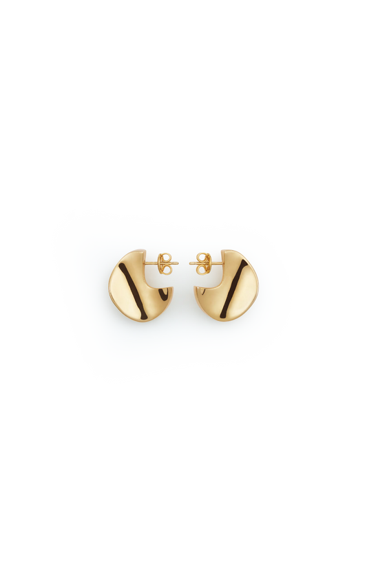 Small Disc Earrings in Yellow Gold