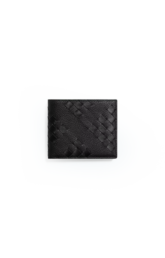 Intrecciato Bi-Fold Wallet in Black
