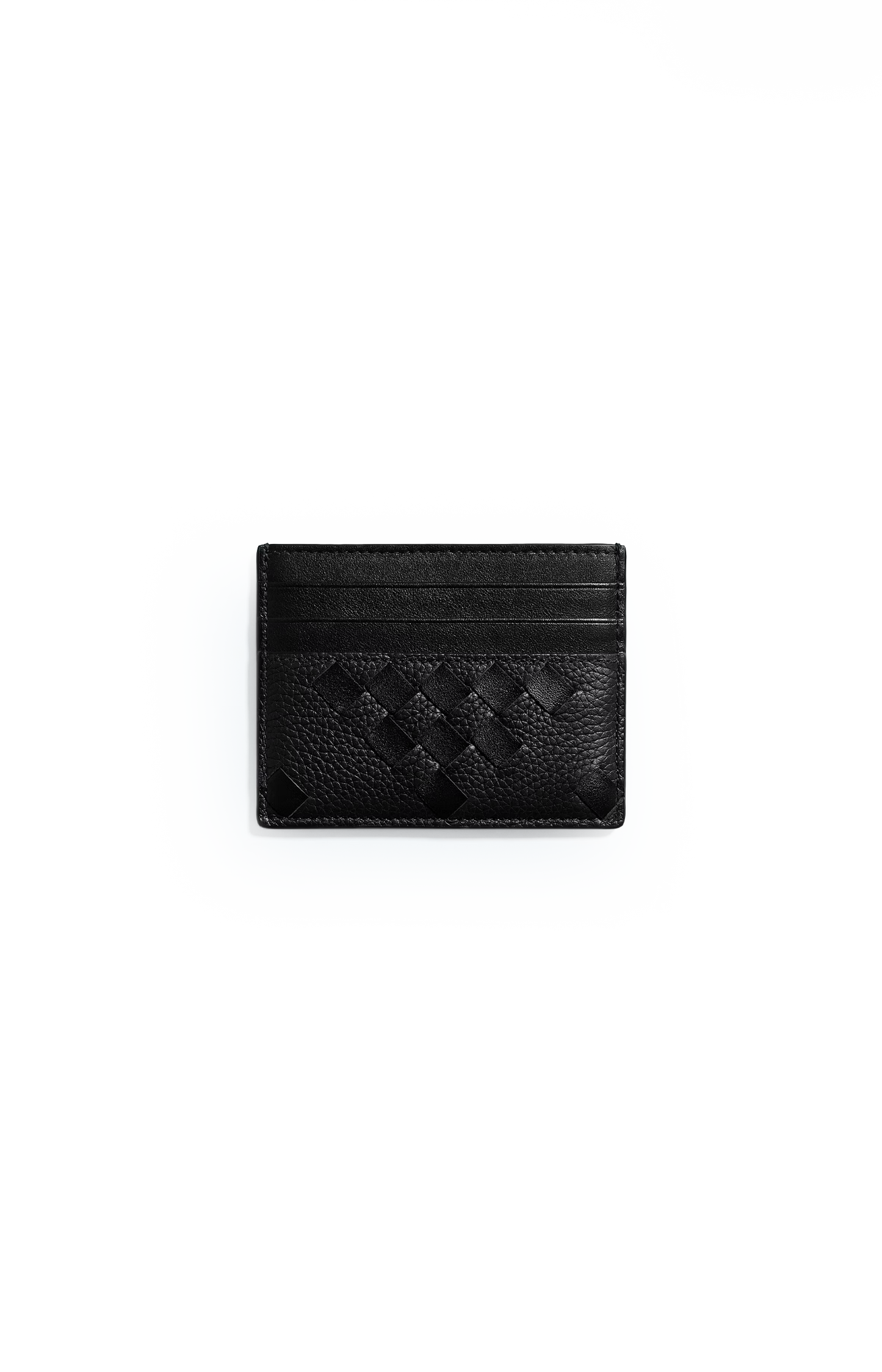 Intrecciato Credit Card Case in Black