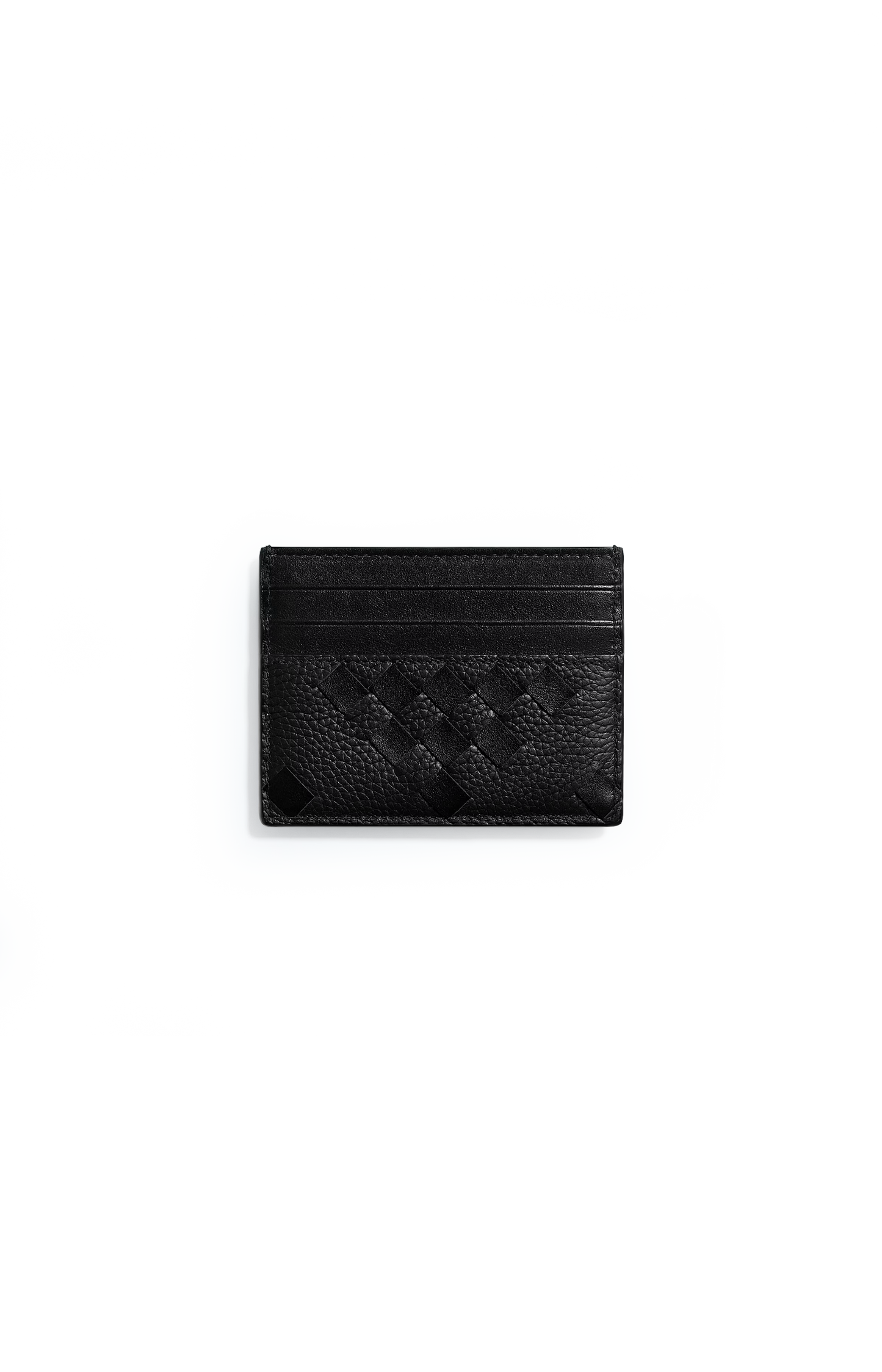 Intrecciato Credit Card Case in Black