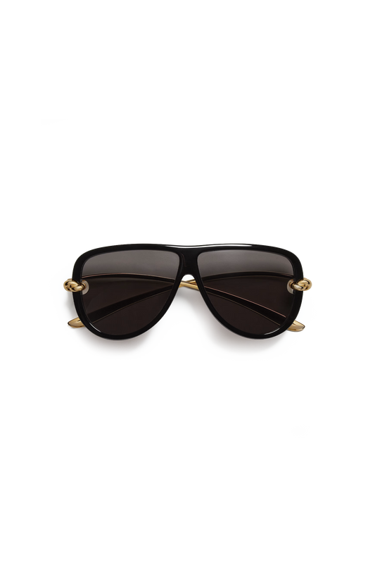 Knot Aviator Sunglasses in Black/Grey