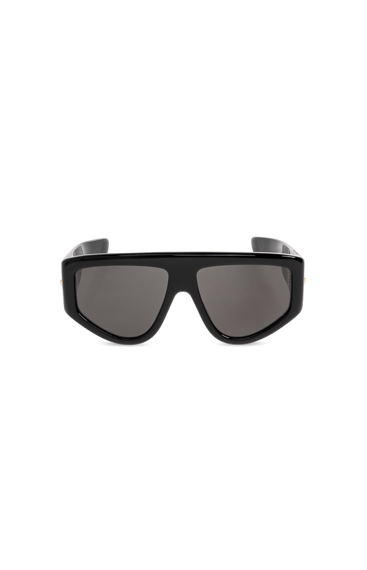 Bottega Veneta Oversized Ribbon Sunglasses in Black — front view