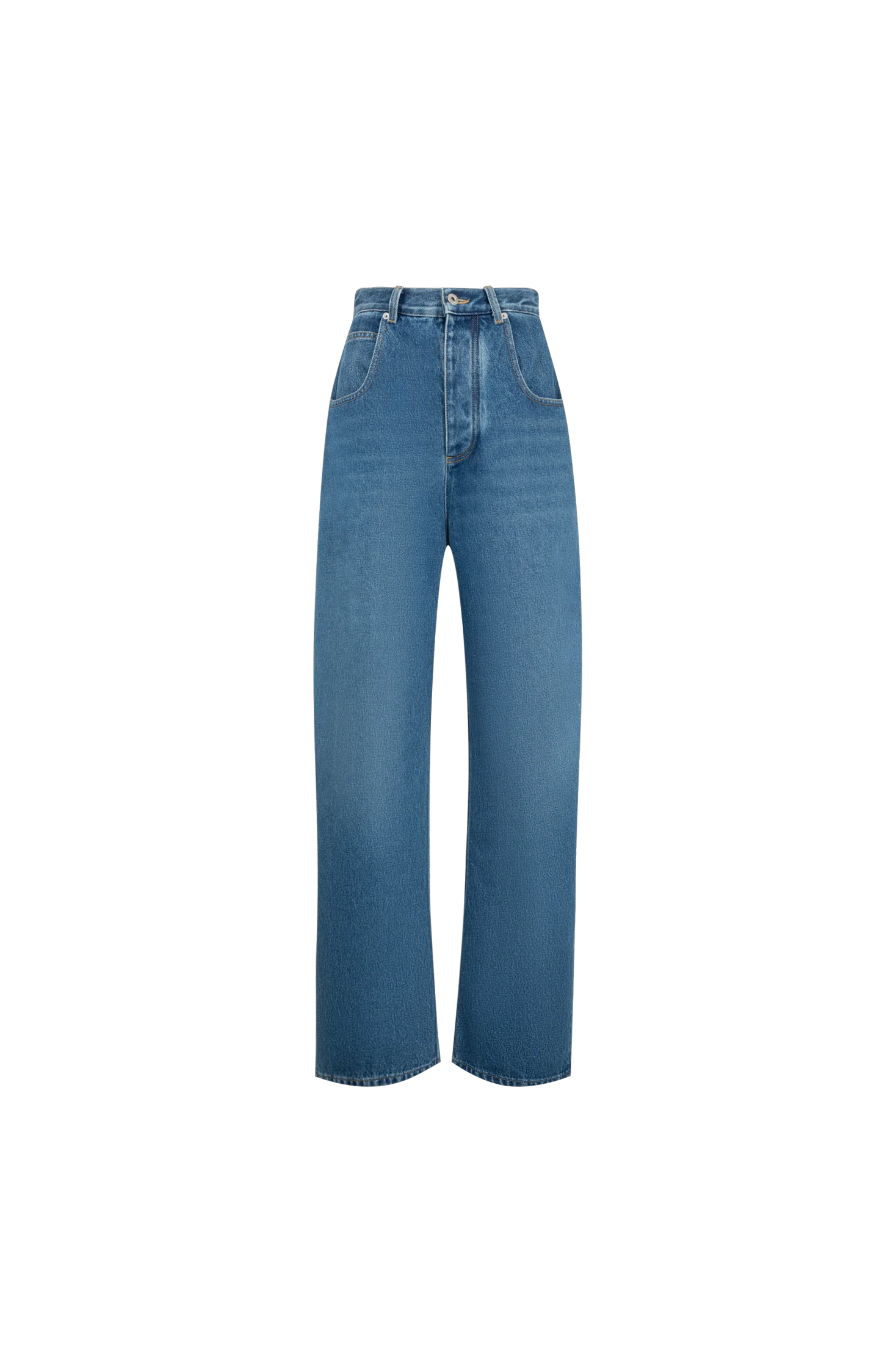 Medium Indigo Wide Leg Jeans in Mid Blue
