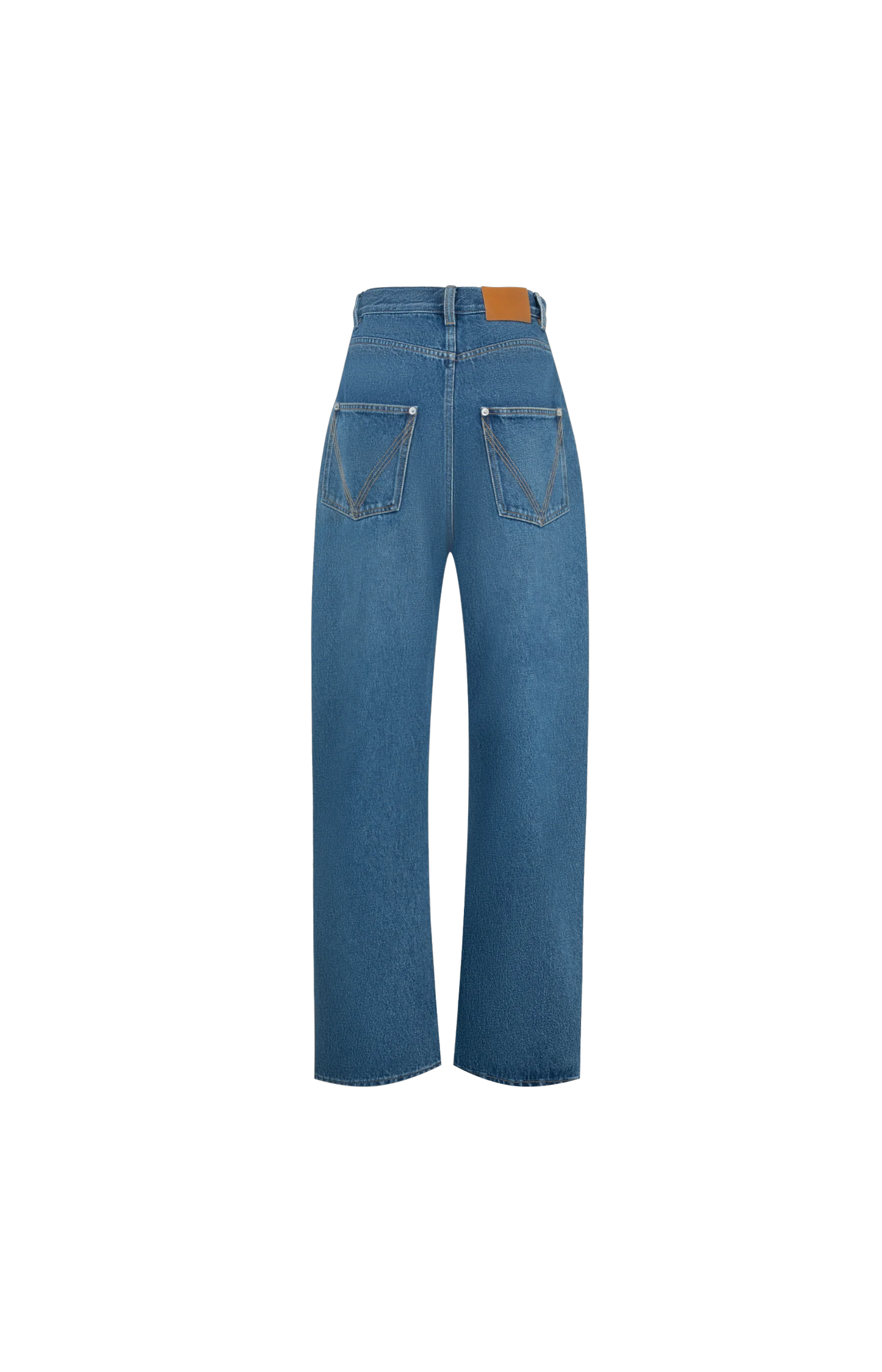 Medium Indigo Wide Leg Jeans in Mid Blue