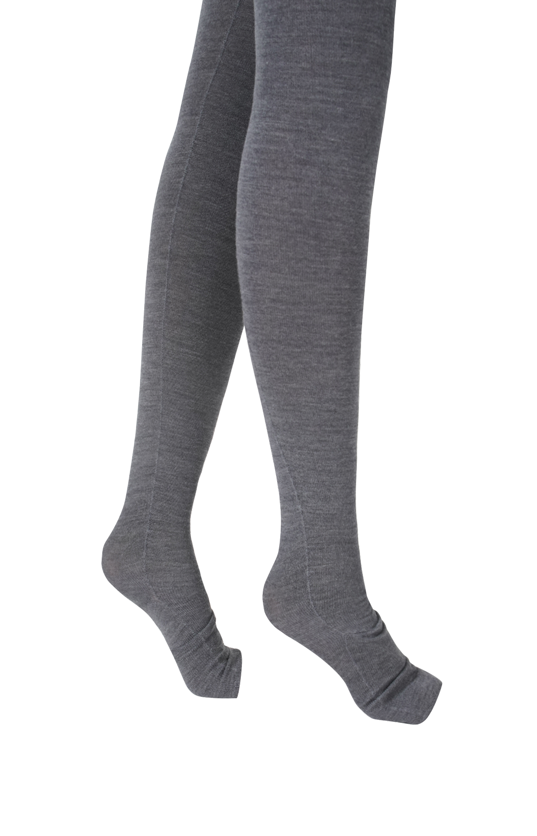 Logo-embroidered knitted wool leggings in Grey