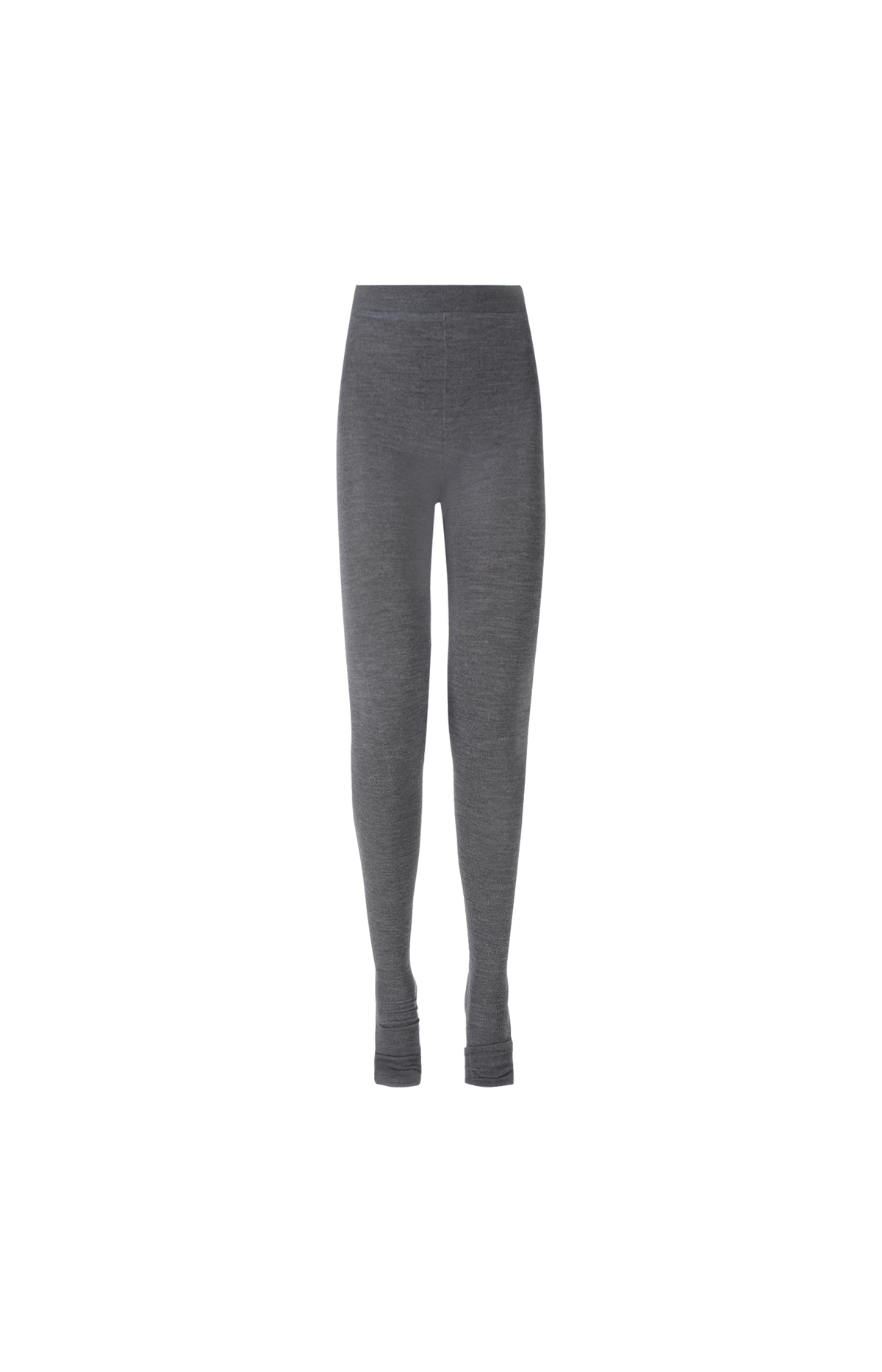 Logo-embroidered knitted wool leggings in Grey