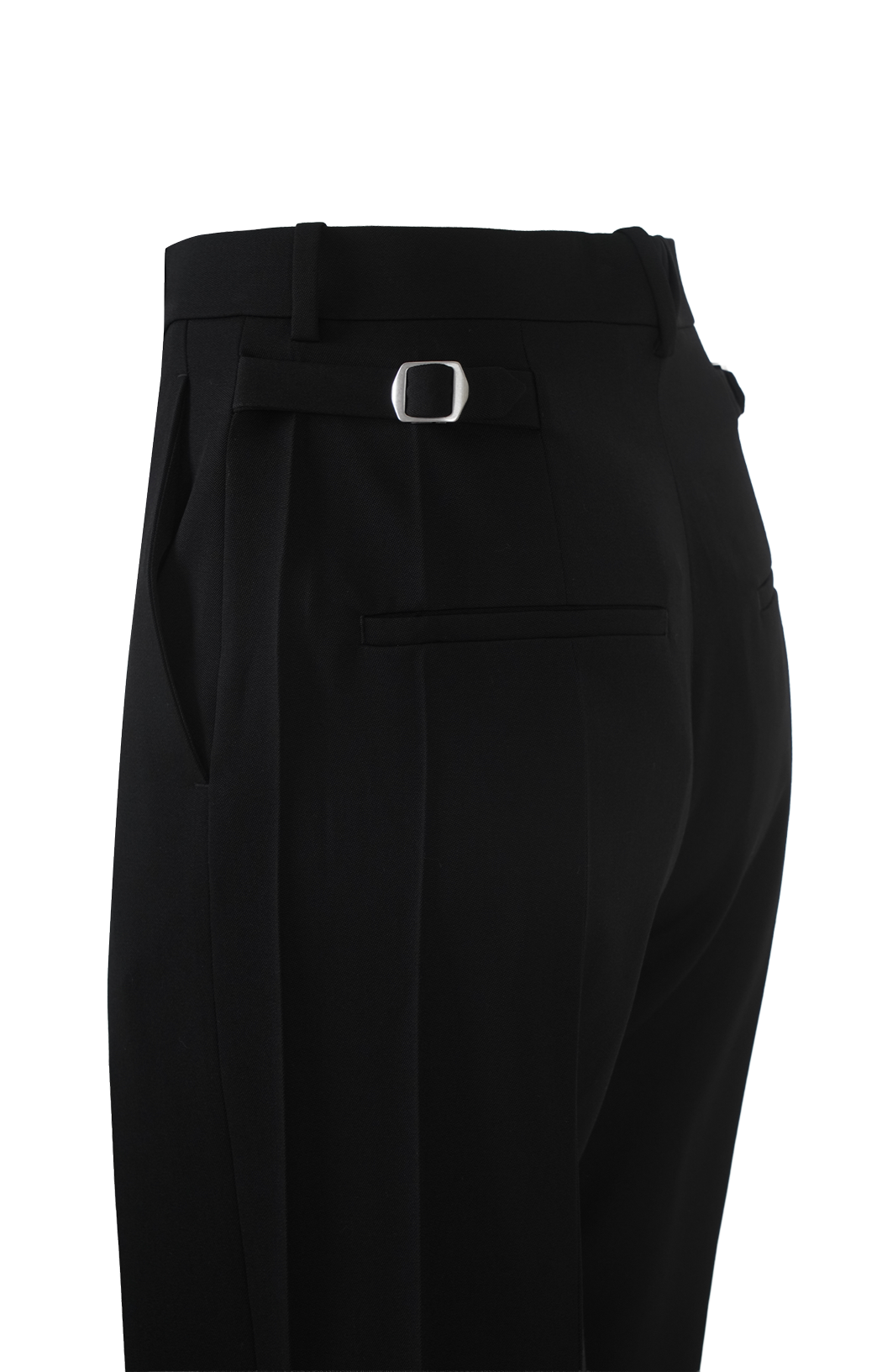 Wool Grain De Poudre Pants in Black