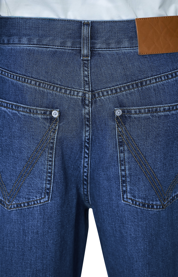 Medium Indigo Wide Leg Jeans in Mid Blue