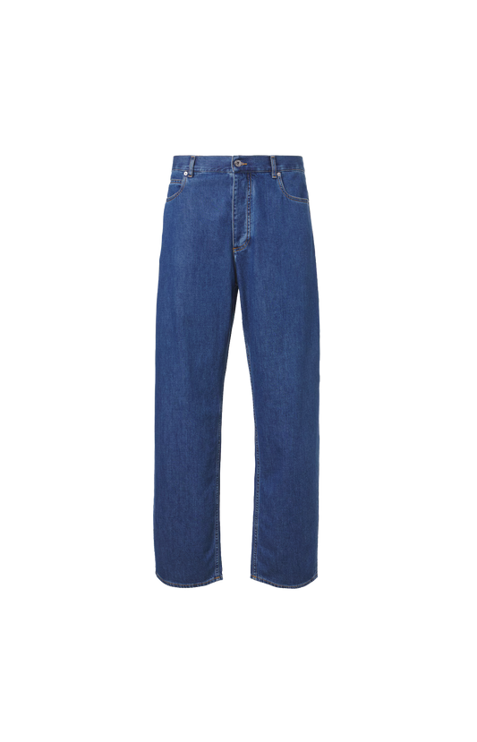 Medium Indigo Wide Leg Jeans in Mid Blue
