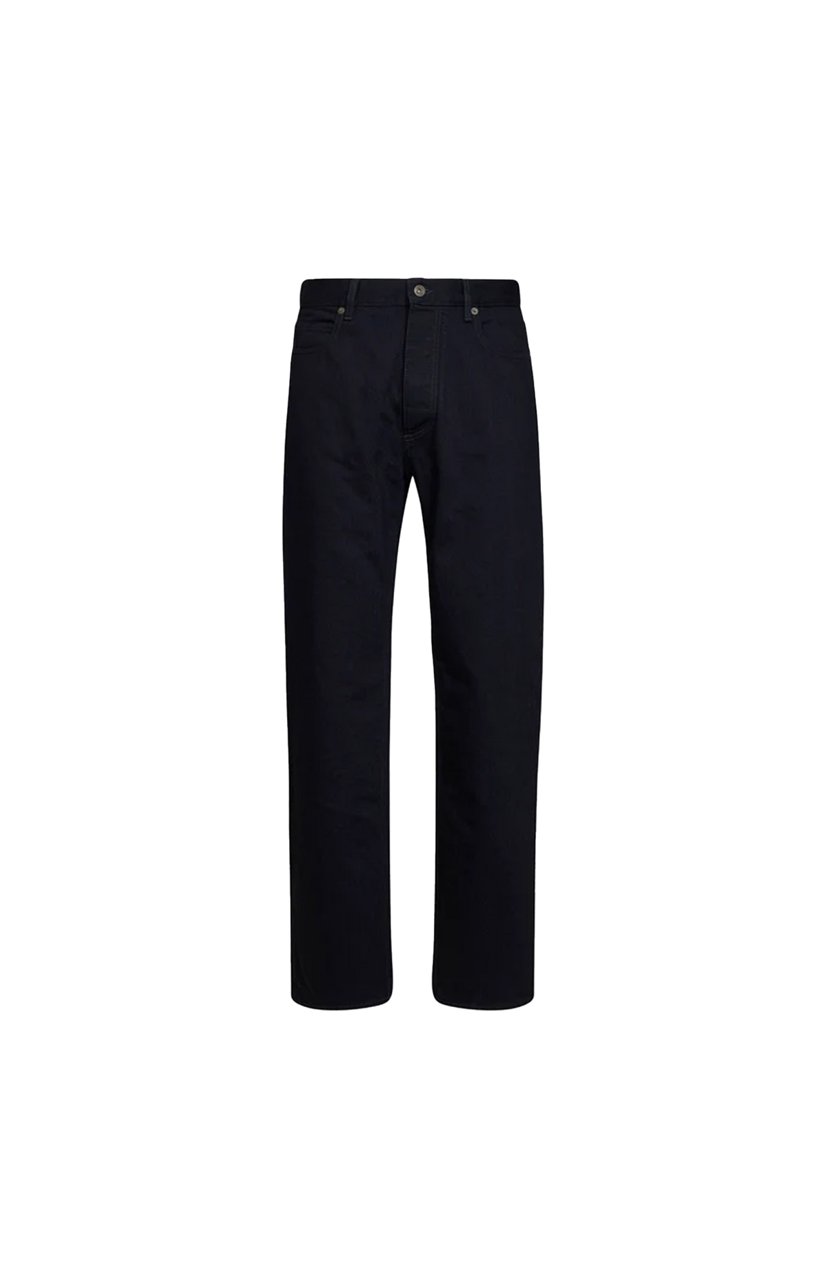 Cotton Denim Straight-Leg Jeans in Dark Indigo