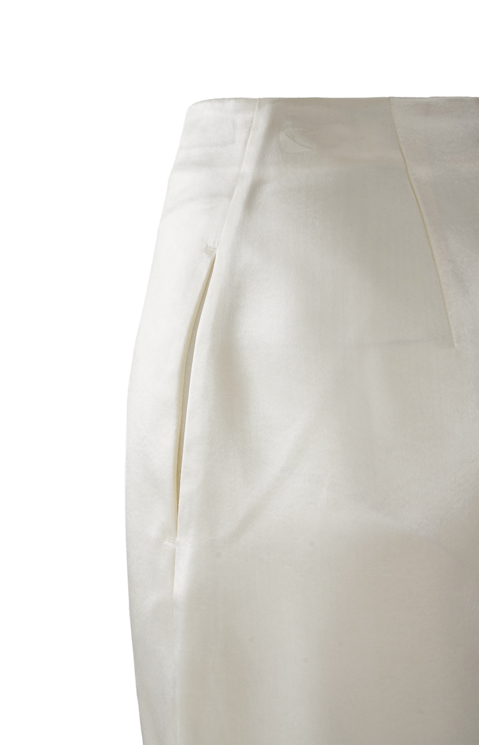 Shiny Cupro Skirt in Parchment