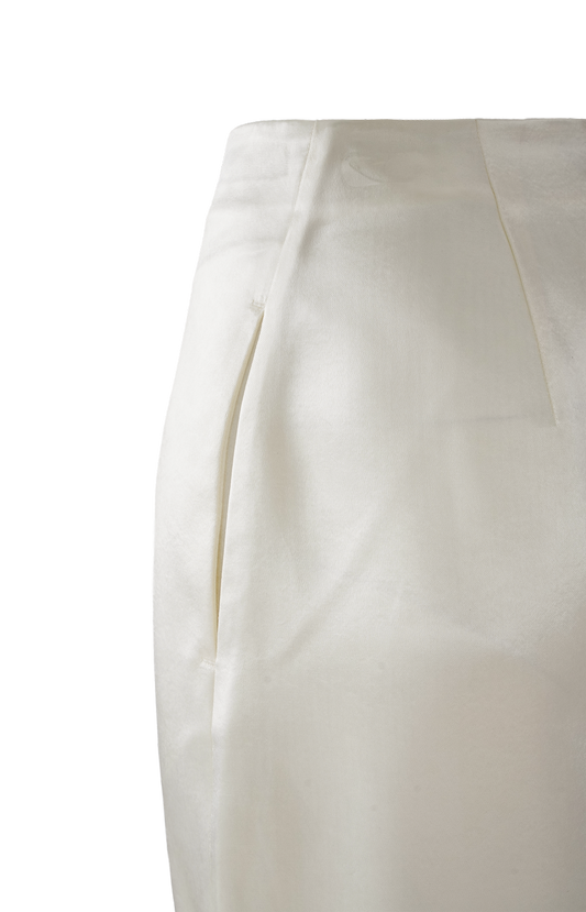 Bottega Veneta Shiny Cupro Skirt in Parchment — product photo 2