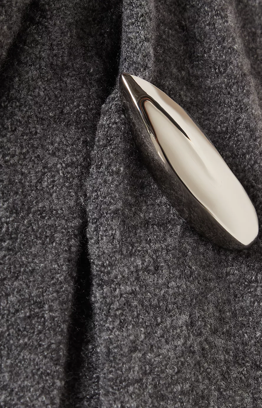 Cashmere, Wool And Silk Cardigan in Harbor Grey