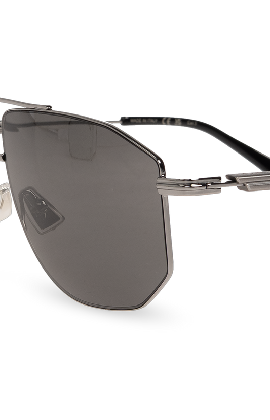 Bottega Veneta Rounded Square Sunglasses in Ruthenium-Grey in Silver — product photo 2