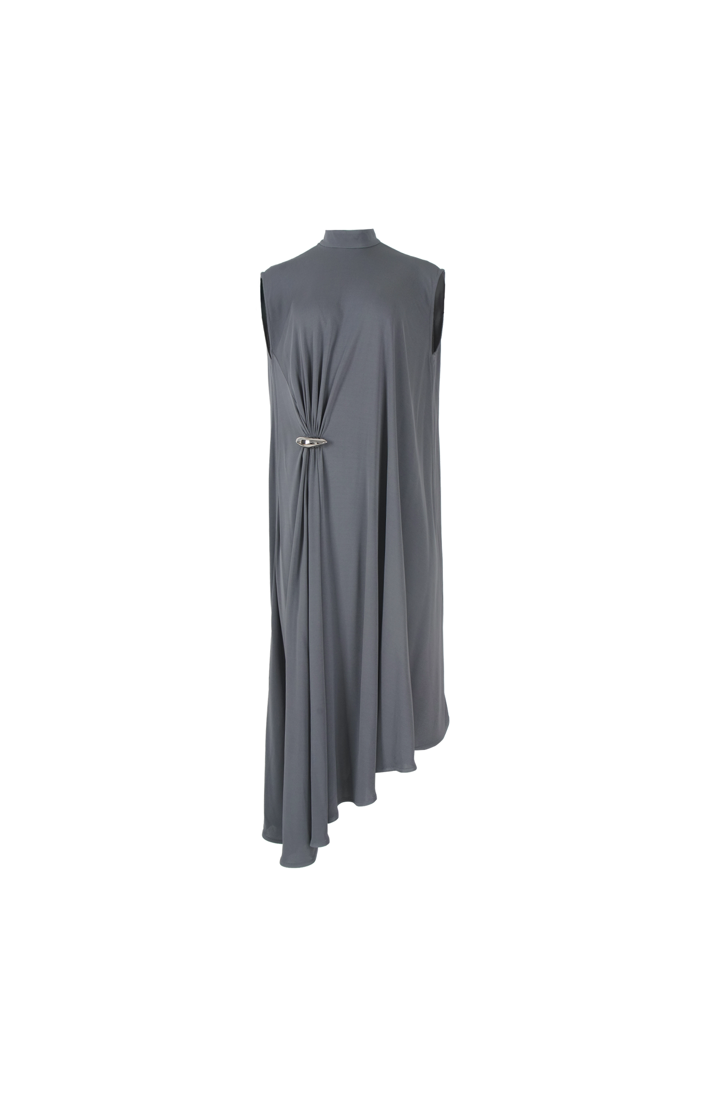Crepe Viscose Jersey Dress in Harbor Grey