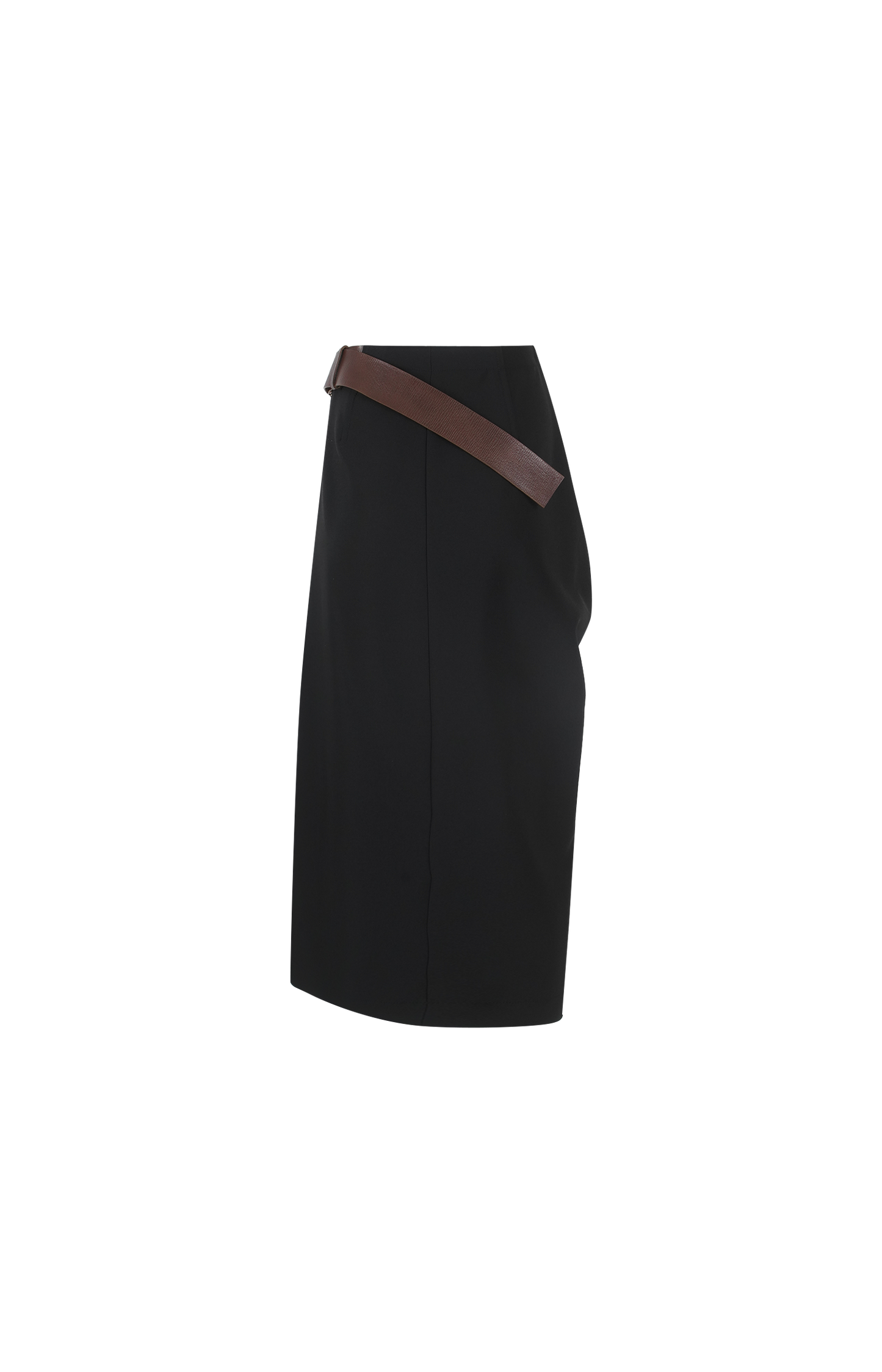 Wool Grain De Poudre Skirt in Black