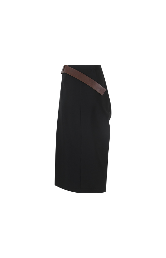 Bottega Veneta Wool Grain De Poudre Skirt in Black — product photo 2